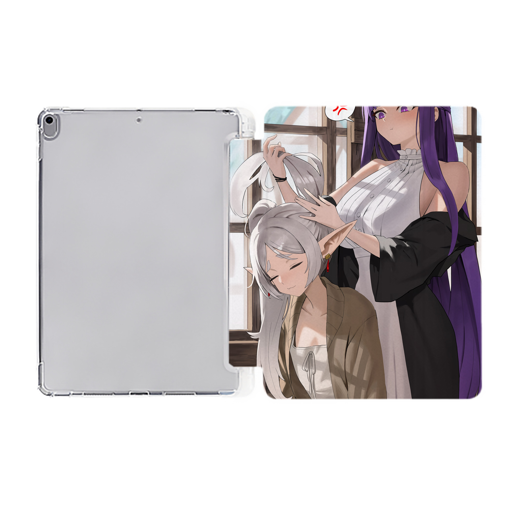 （画像用） 葬送のフリーレン Frieren IPad ケース ペン収納付き 三つ折りスタンド PUレザー×シリコン 対応機種9.5/10.5/10.9インチ